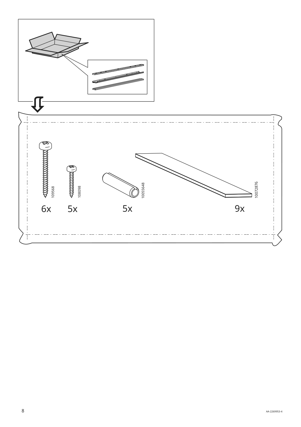 Assembly instructions for IKEA Skytta hardware pack f triple track rail | Page 8 - IKEA SKYTTA / BOAXEL walk-in wardrobe with sliding doors 995.161.08