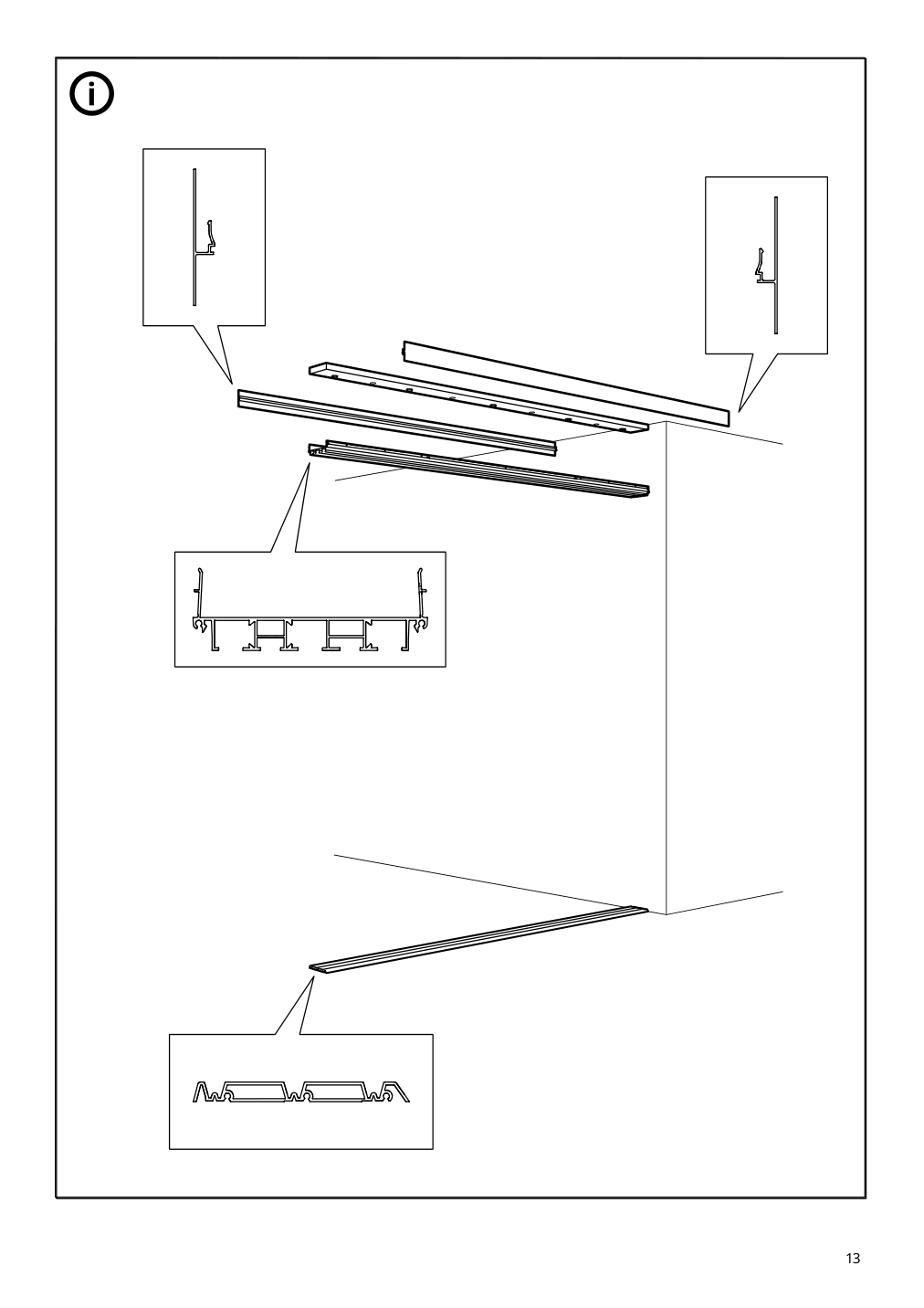 Assembly instructions for IKEA Skytta hardware pack f triple track rail | Page 13 - IKEA SKYTTA / AURDAL walk-in wardrobe with sliding doors 295.212.50