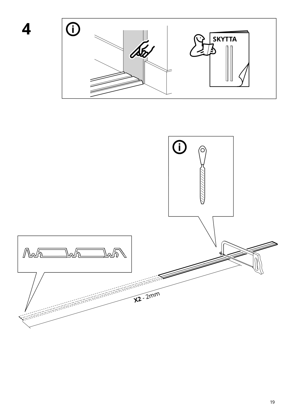 Assembly instructions for IKEA Skytta hardware pack f triple track rail | Page 19 - IKEA SKYTTA / PAX walk-in wardrobe with sliding doors 695.525.03