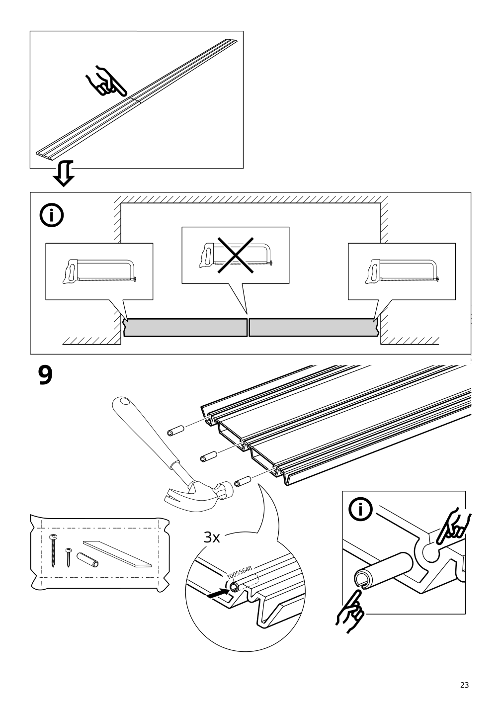 Assembly instructions for IKEA Skytta hardware pack f triple track rail | Page 23 - IKEA SKYTTA / AURDAL walk-in wardrobe with sliding doors 595.525.65