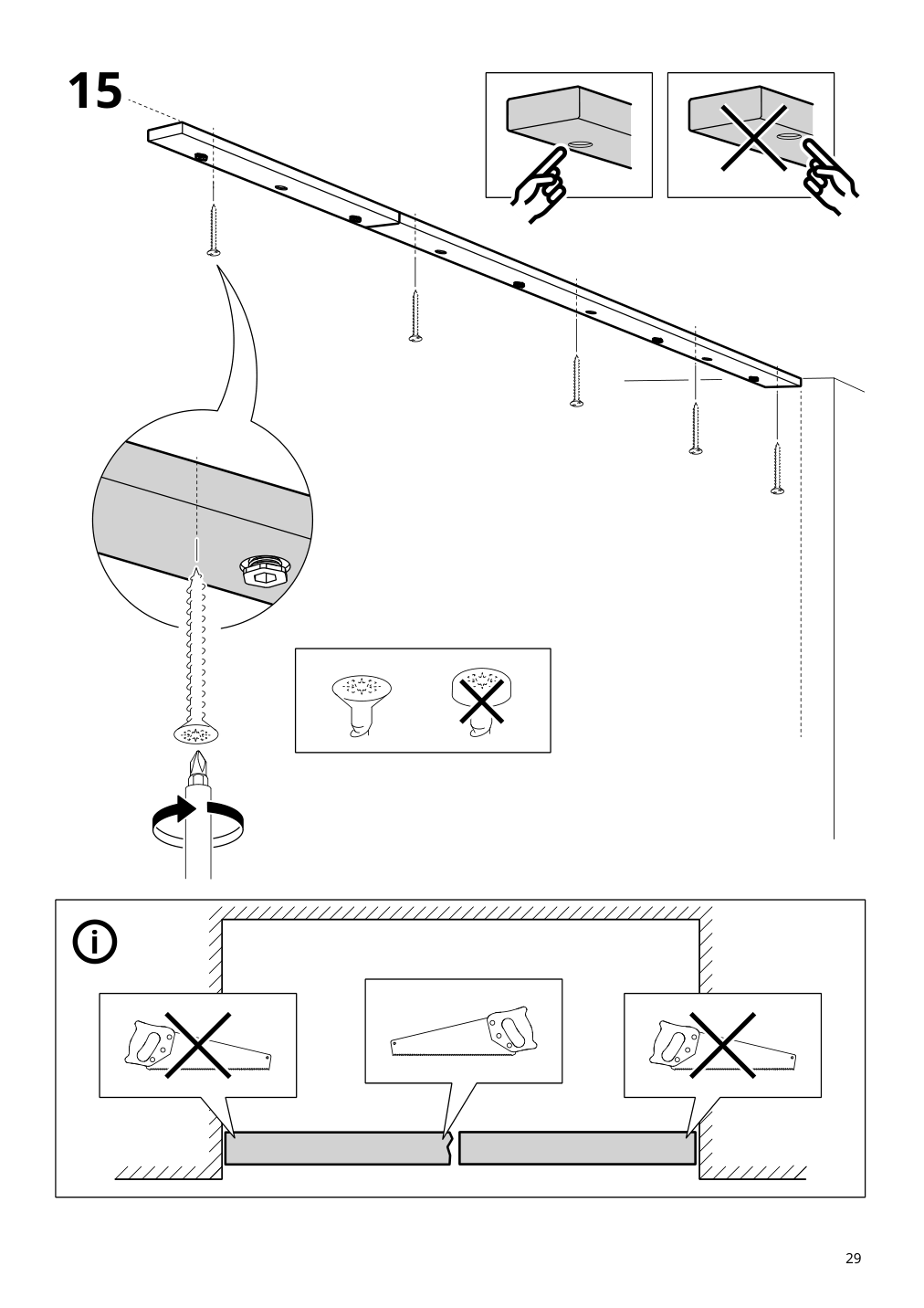 Assembly instructions for IKEA Skytta hardware pack f triple track rail | Page 29 - IKEA SKYTTA / AURDAL walk-in wardrobe with sliding doors 295.212.50