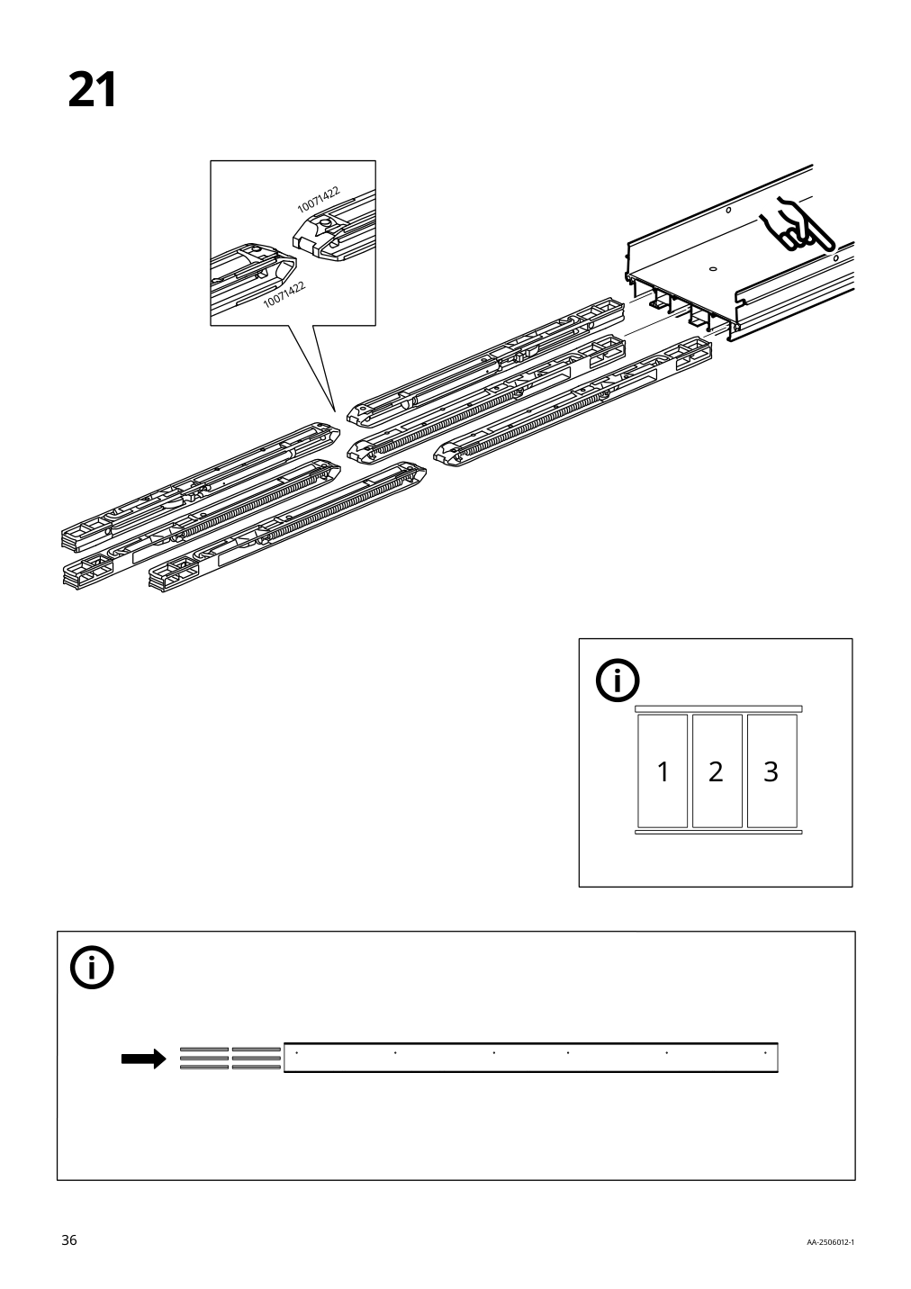 Assembly instructions for IKEA Skytta hardware pack f triple track rail | Page 36 - IKEA SKYTTA / PAX walk-in wardrobe with sliding doors 695.525.03