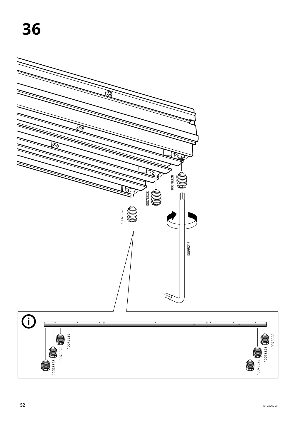 Assembly instructions for IKEA Skytta hardware pack f triple track rail | Page 52 - IKEA SKYTTA / AURDAL walk-in wardrobe with sliding doors 295.212.50