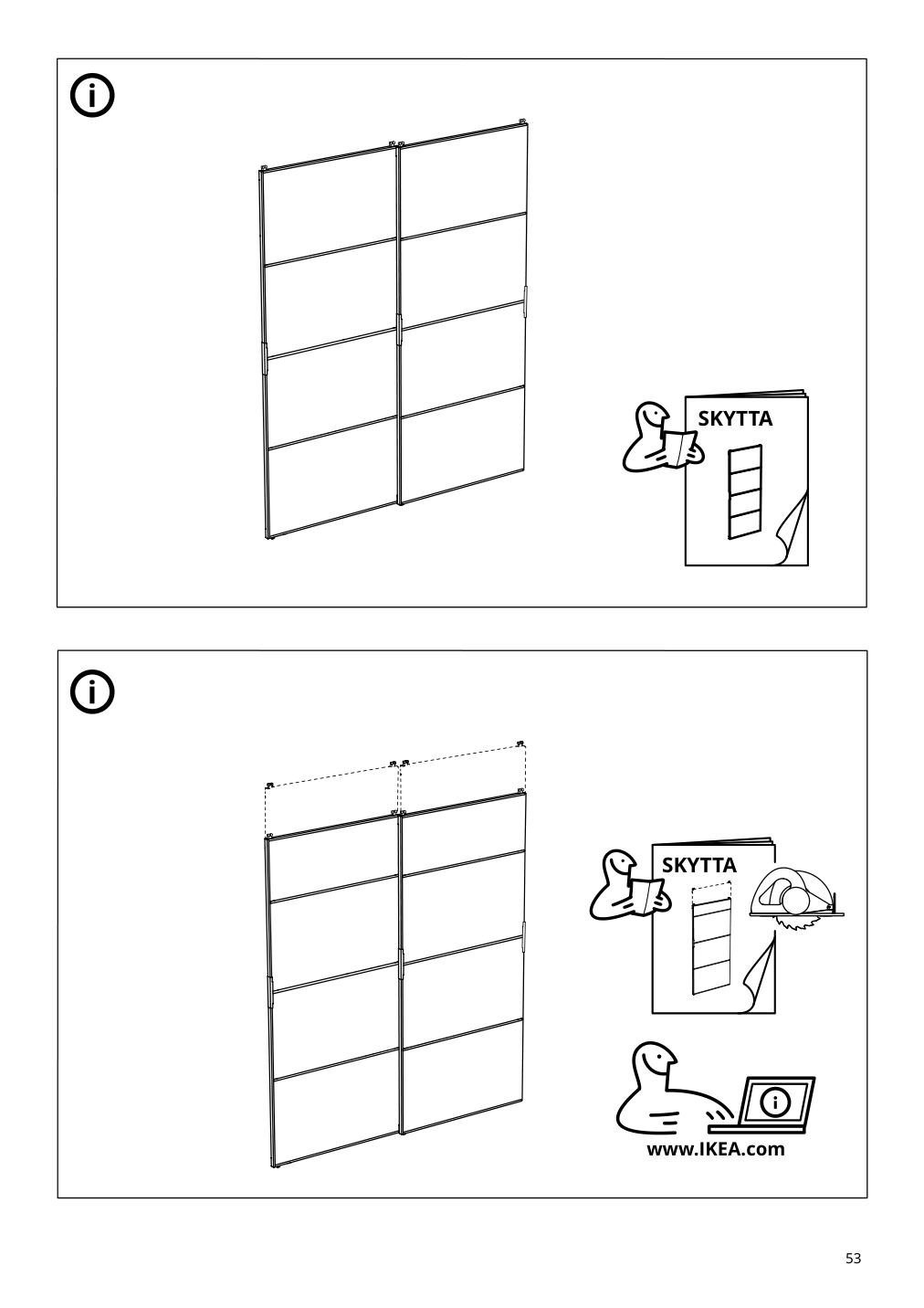 Assembly instructions for IKEA Skytta hardware pack f triple track rail | Page 53 - IKEA SKYTTA / AURDAL walk-in wardrobe with sliding doors 295.212.50