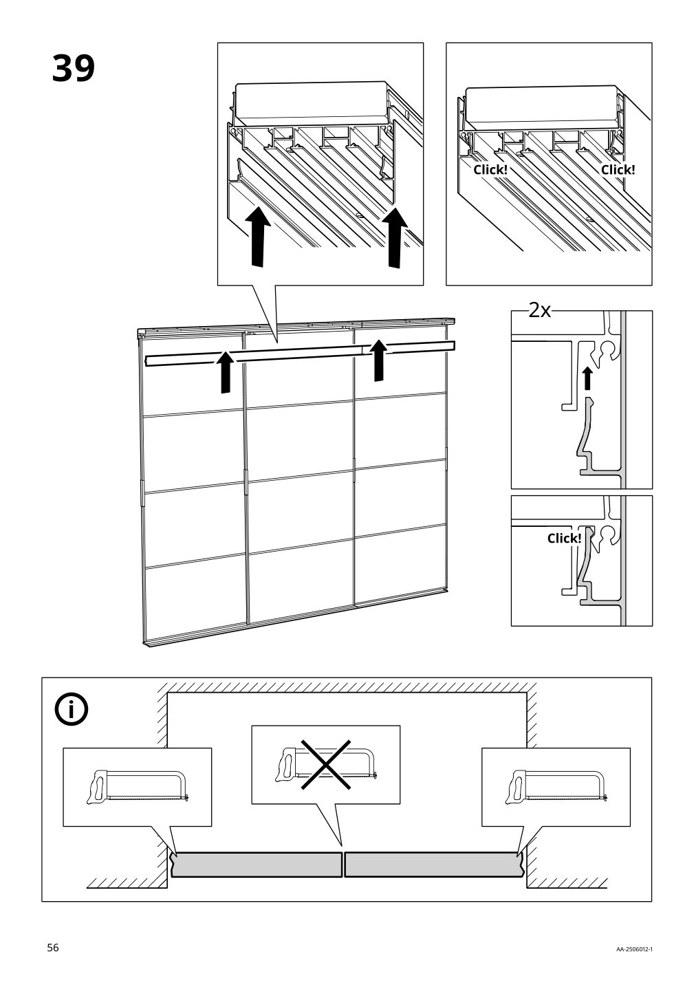 Assembly instructions for IKEA Skytta hardware pack f triple track rail | Page 56 - IKEA SKYTTA / AURDAL walk-in wardrobe with sliding doors 595.525.65