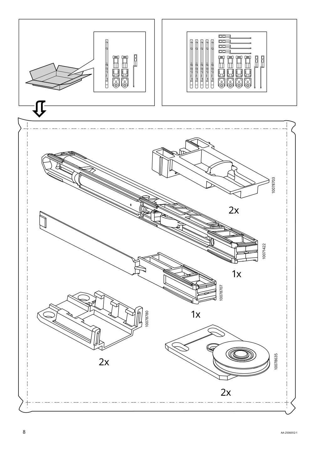 Assembly instructions for IKEA Skytta hardware pack f triple track rail | Page 8 - IKEA SKYTTA / AURDAL walk-in wardrobe with sliding doors 295.212.50