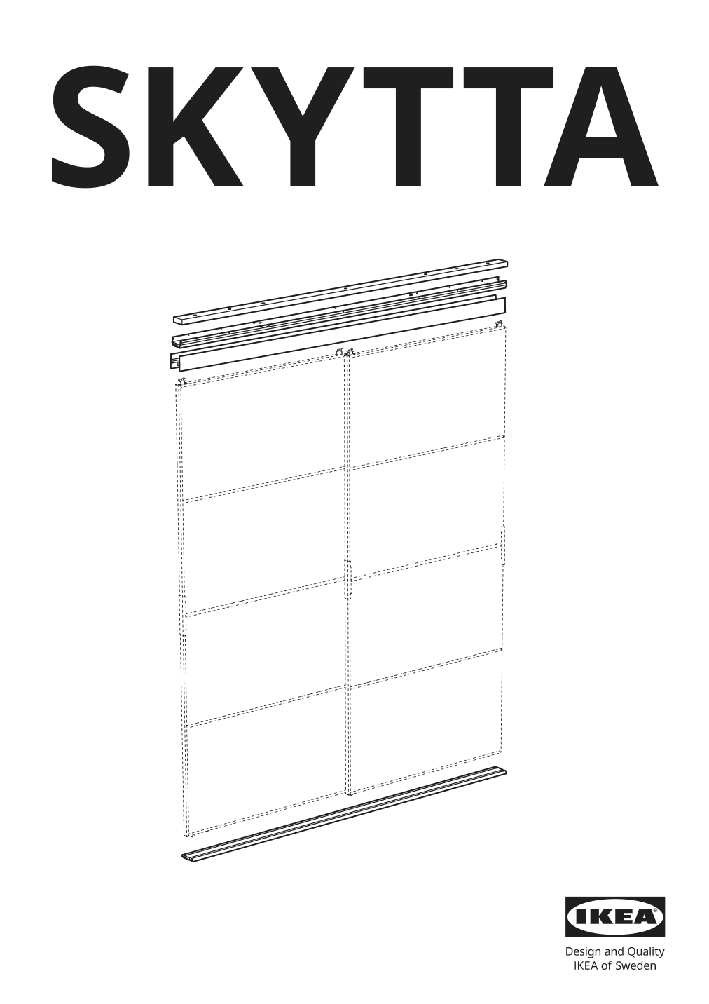 Assembly instructions for IKEA Skytta hardware pack for double track rail | Page 1 - IKEA SKYTTA / AURDAL walk-in wardrobe with sliding doors 495.212.49