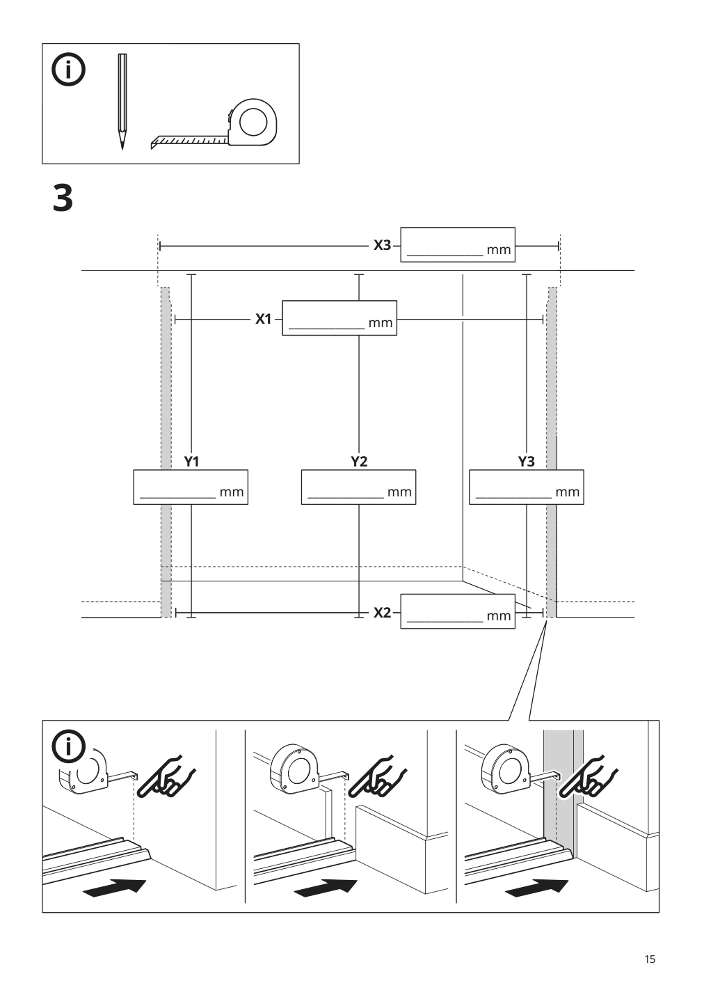 Assembly instructions for IKEA Skytta hardware pack for double track rail | Page 15 - IKEA SKYTTA / MEHAMN/AULI sliding door 095.001.64