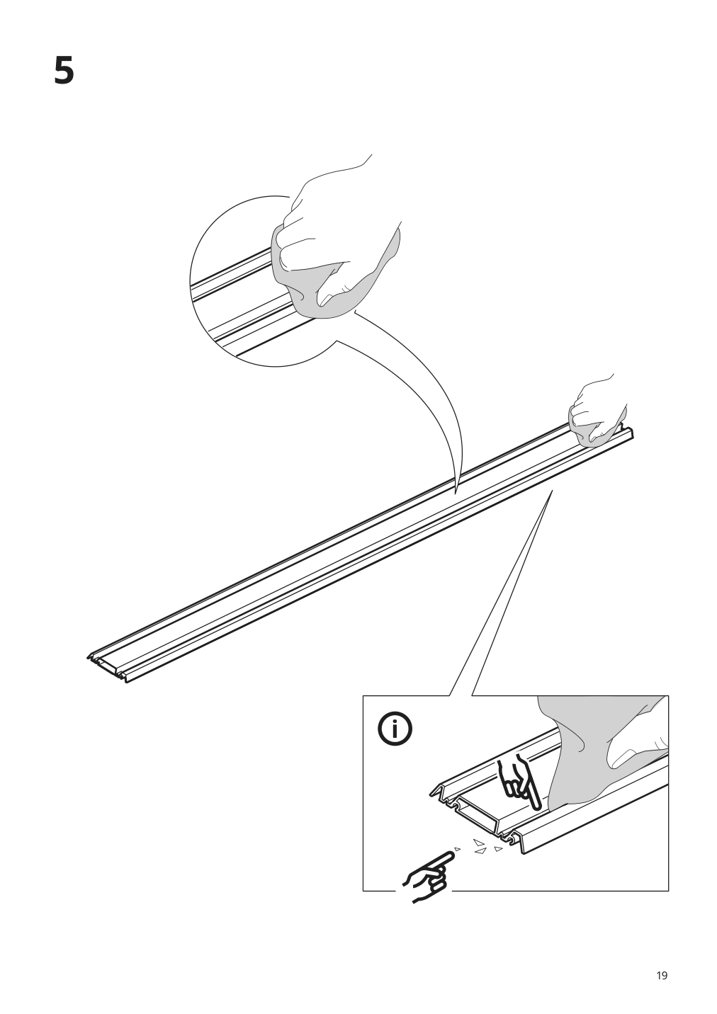 Assembly instructions for IKEA Skytta hardware pack for double track rail | Page 19 - IKEA SKYTTA / MEHAMN/AULI sliding door 095.001.64