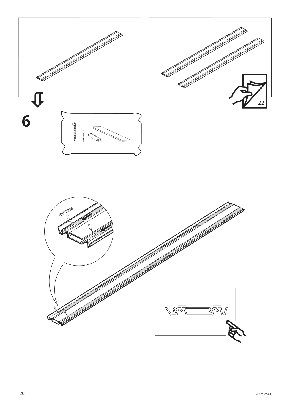 Assembly instructions for IKEA Skytta hardware pack for double track rail | Page 20 - IKEA SKYTTA / AURDAL walk-in wardrobe with sliding doors 495.212.49