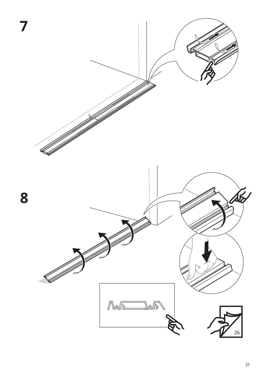 Assembly instructions for IKEA Skytta hardware pack for double track rail | Page 21 - IKEA SKYTTA / AURDAL walk-in wardrobe with sliding doors 495.212.49