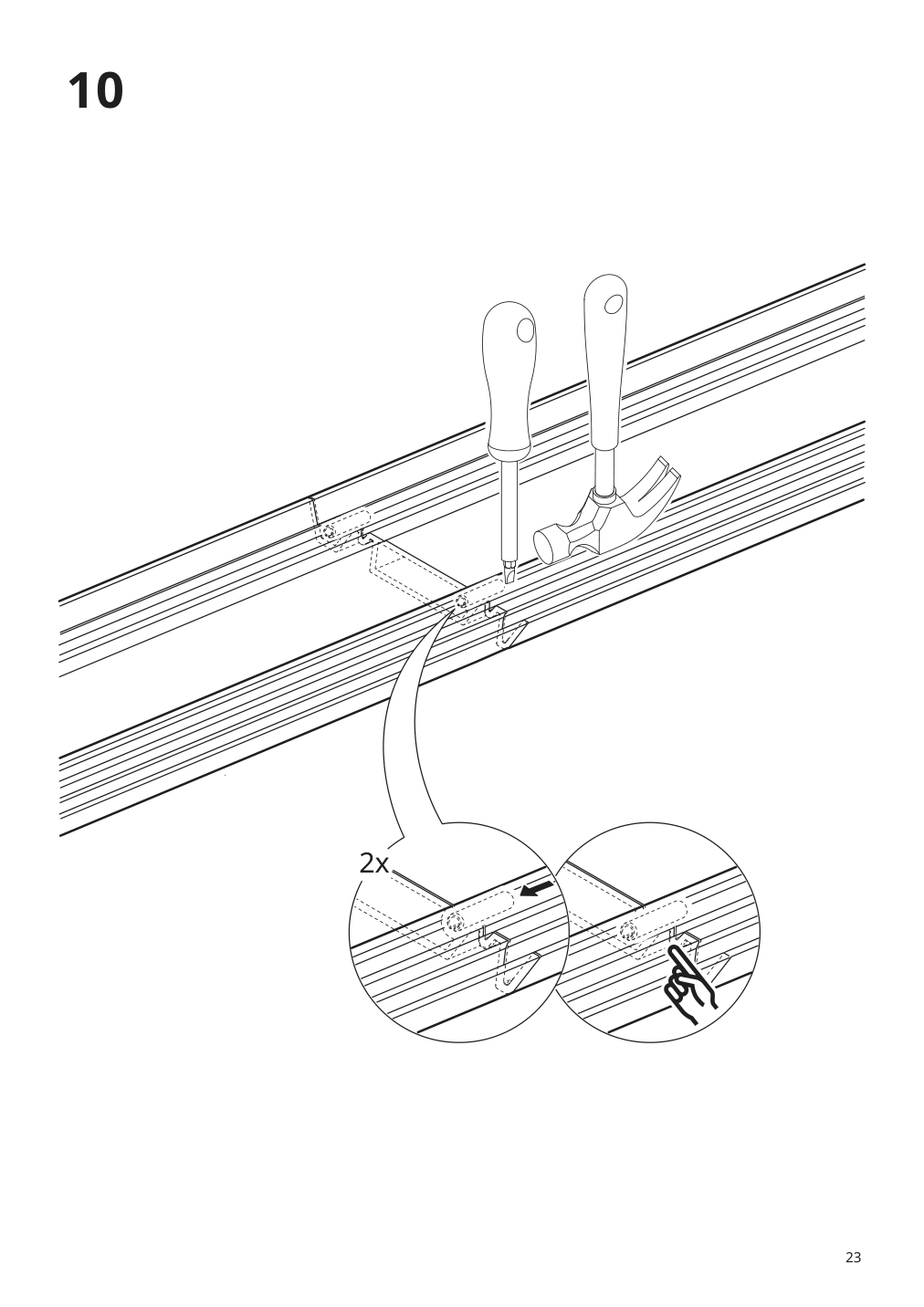 Assembly instructions for IKEA Skytta hardware pack for double track rail | Page 23 - IKEA SKYTTA / MEHAMN/AULI sliding door 095.001.64