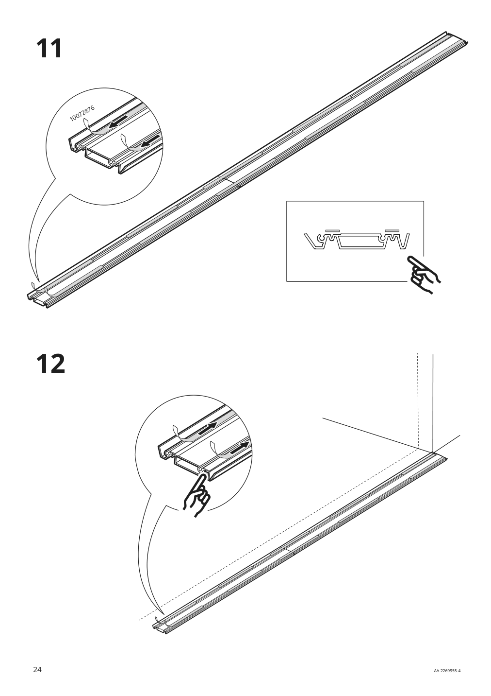 Assembly instructions for IKEA Skytta hardware pack for double track rail | Page 24 - IKEA SKYTTA / AURDAL walk-in wardrobe with sliding doors 495.212.49