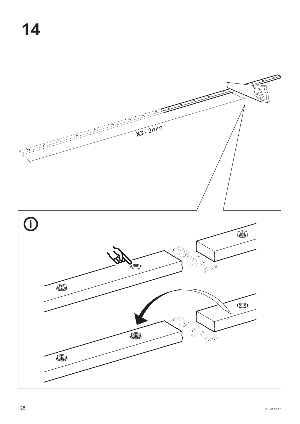 Assembly instructions for IKEA Skytta hardware pack for double track rail | Page 28 - IKEA SKYTTA / AURDAL walk-in wardrobe with sliding doors 495.212.49