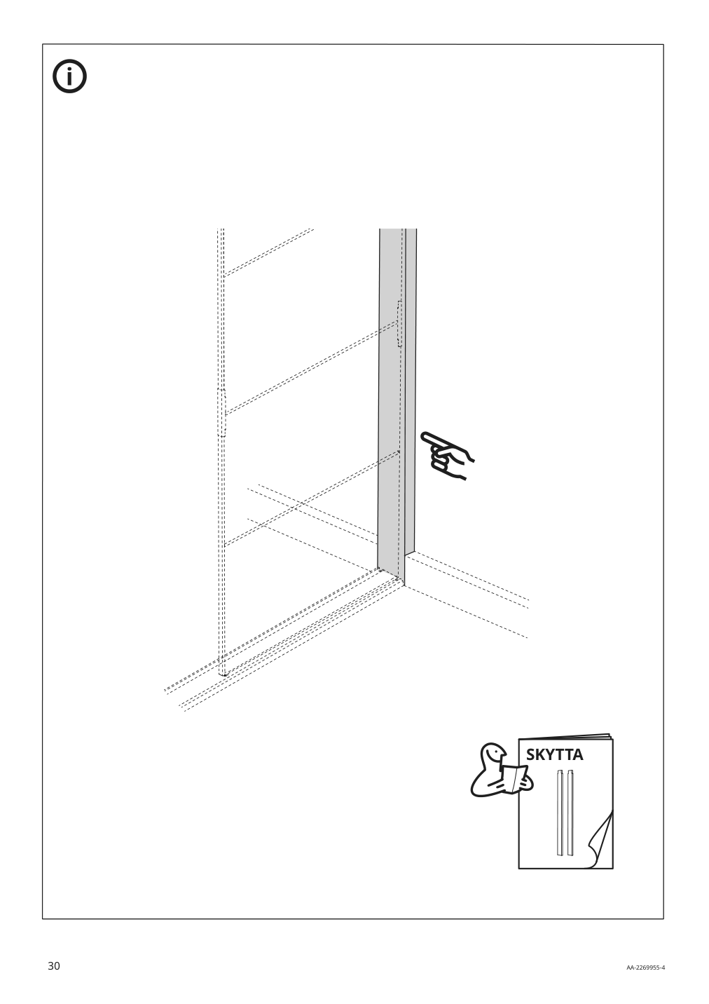 Assembly instructions for IKEA Skytta hardware pack for double track rail | Page 30 - IKEA SKYTTA / AURDAL walk-in wardrobe with sliding doors 495.212.49