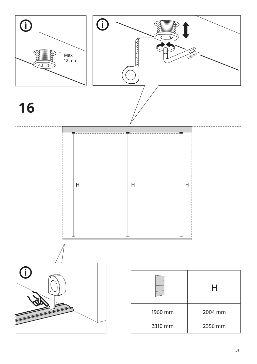 Assembly instructions for IKEA Skytta hardware pack for double track rail | Page 31 - IKEA SKYTTA / MEHAMN/AULI sliding door 095.001.64