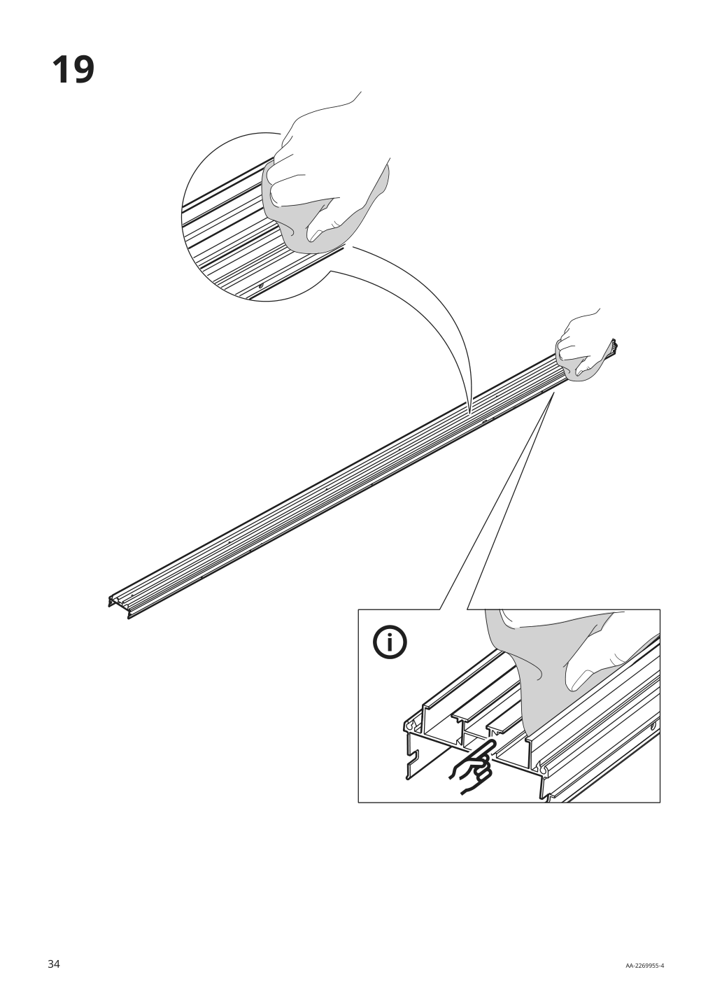 Assembly instructions for IKEA Skytta hardware pack for double track rail | Page 34 - IKEA SKYTTA / MEHAMN/AULI sliding door 095.001.64