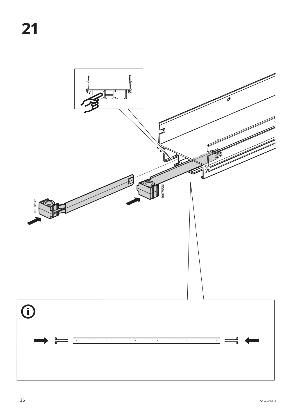 Assembly instructions for IKEA Skytta hardware pack for double track rail | Page 36 - IKEA SKYTTA / AURDAL walk-in wardrobe with sliding doors 495.212.49