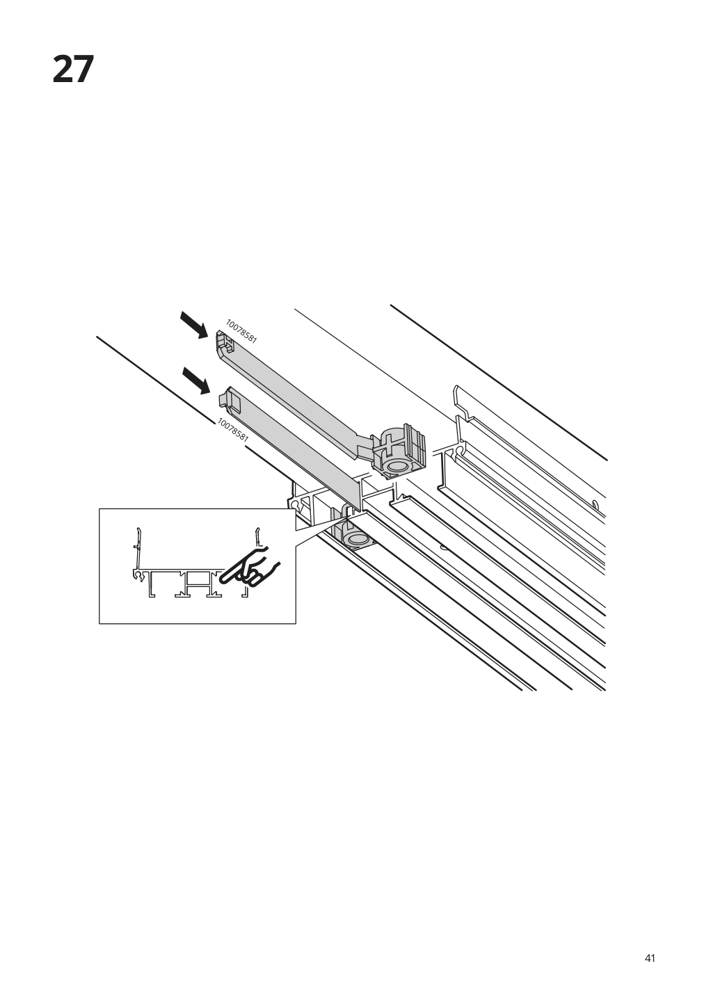 Assembly instructions for IKEA Skytta hardware pack for double track rail | Page 41 - IKEA SKYTTA / MEHAMN/AULI sliding door 095.001.64