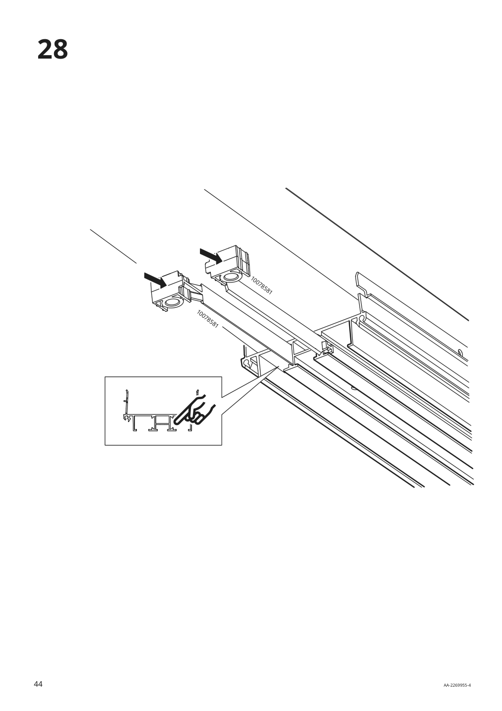 Assembly instructions for IKEA Skytta hardware pack for double track rail | Page 44 - IKEA SKYTTA / MEHAMN/AULI sliding door 095.001.64