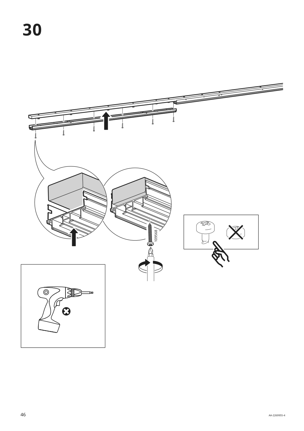 Assembly instructions for IKEA Skytta hardware pack for double track rail | Page 46 - IKEA SKYTTA / MEHAMN/AULI sliding door 095.001.64