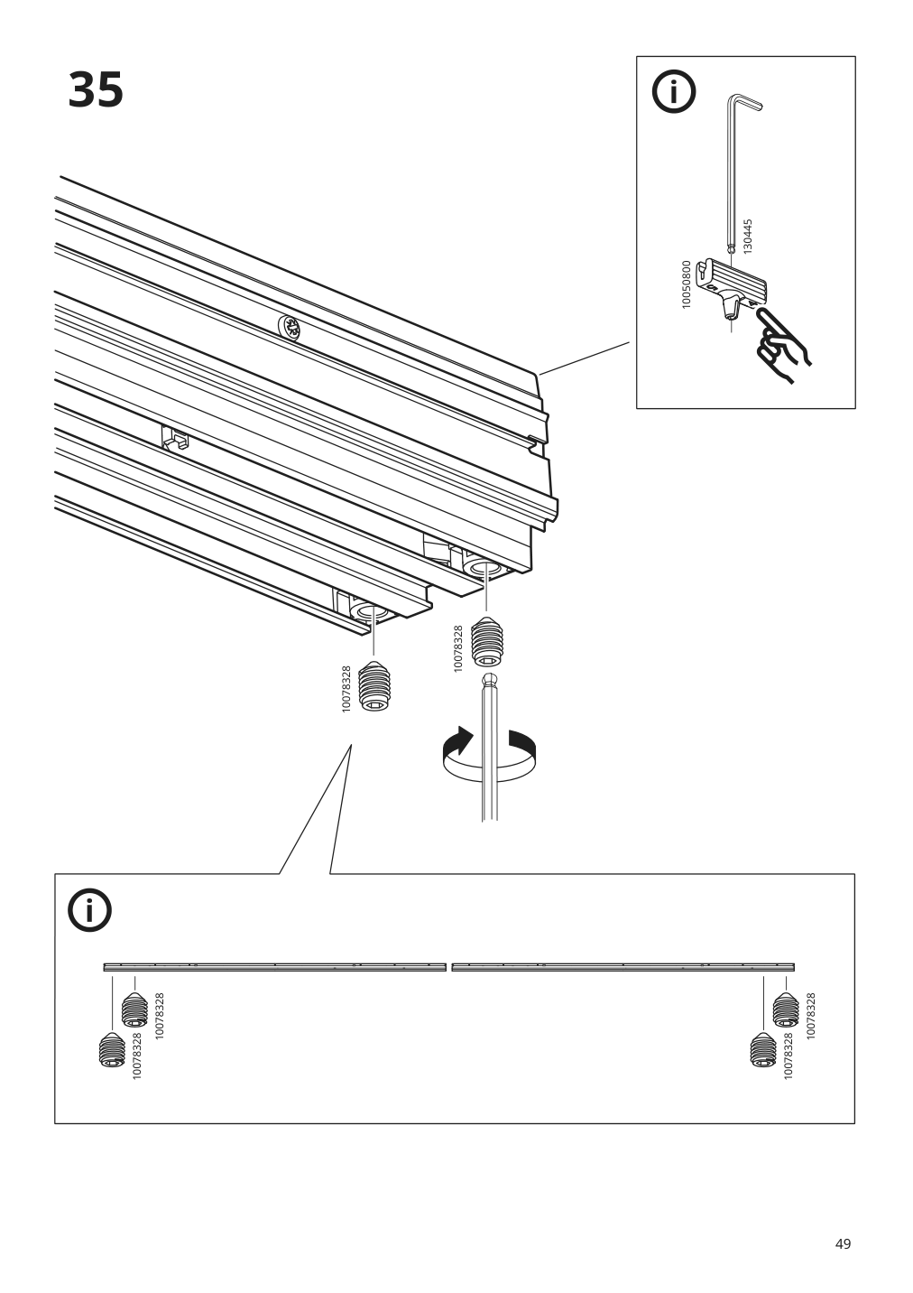 Assembly instructions for IKEA Skytta hardware pack for double track rail | Page 49 - IKEA SKYTTA / MEHAMN/AULI sliding door 095.001.64