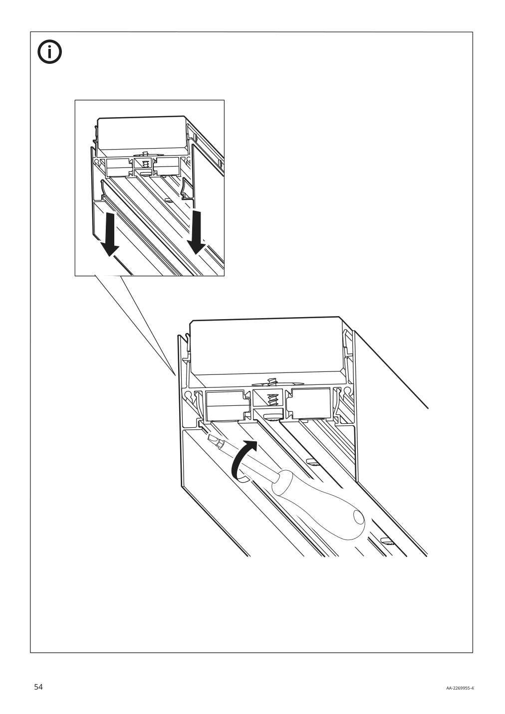 Assembly instructions for IKEA Skytta hardware pack for double track rail | Page 54 - IKEA SKYTTA / AURDAL walk-in wardrobe with sliding doors 495.212.49