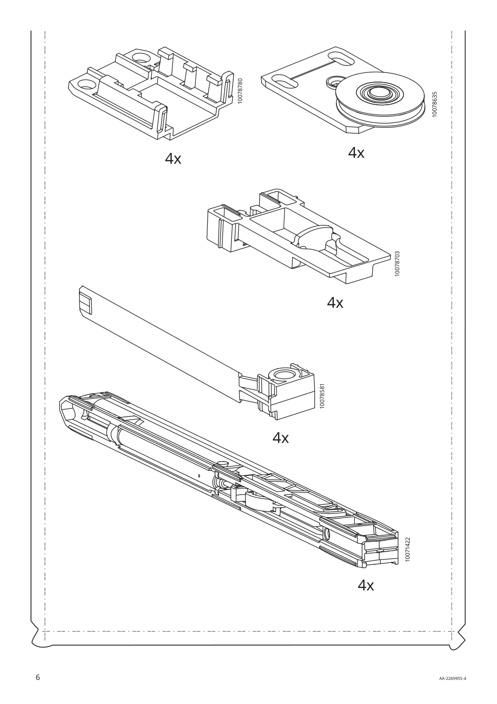 Assembly instructions for IKEA Skytta hardware pack for double track rail | Page 6 - IKEA SKYTTA / AURDAL walk-in wardrobe with sliding doors 495.212.49