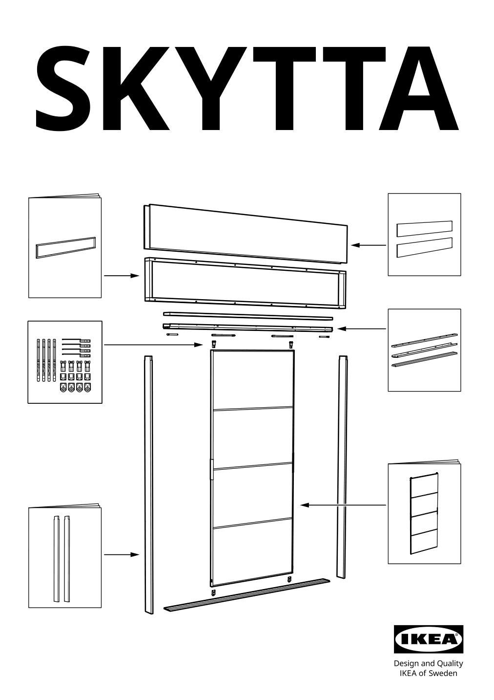 Assembly instructions for IKEA Skytta hardware pack for double track rail | Page 1 - IKEA SKYTTA / AURDAL reach-in wardrobe with sliding door 695.525.36