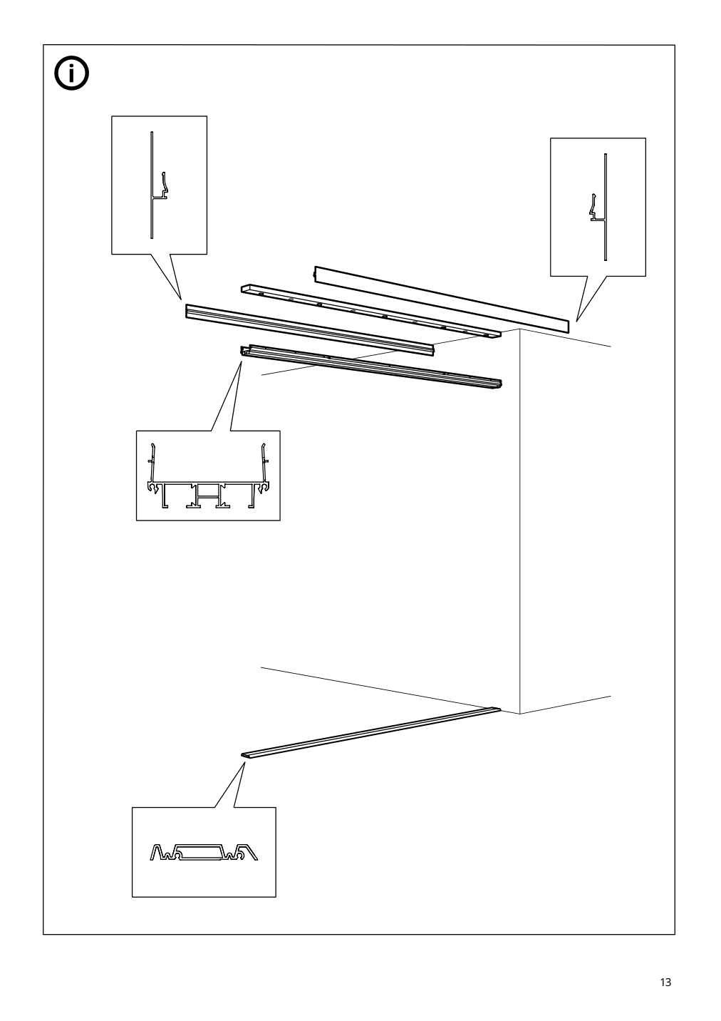 Assembly instructions for IKEA Skytta hardware pack for double track rail | Page 13 - IKEA SKYTTA / BOAXEL reach-in wardrobe with sliding door 395.160.07