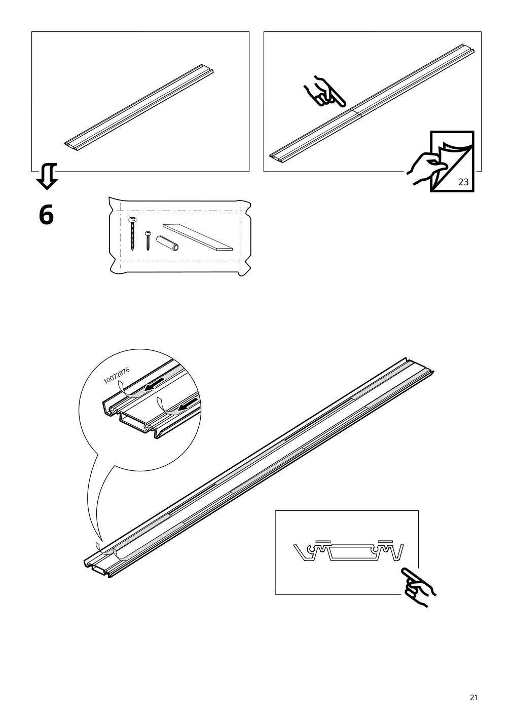 Assembly instructions for IKEA Skytta hardware pack for double track rail | Page 21 - IKEA SKYTTA / BOAXEL reach-in wardrobe with sliding door 395.160.07