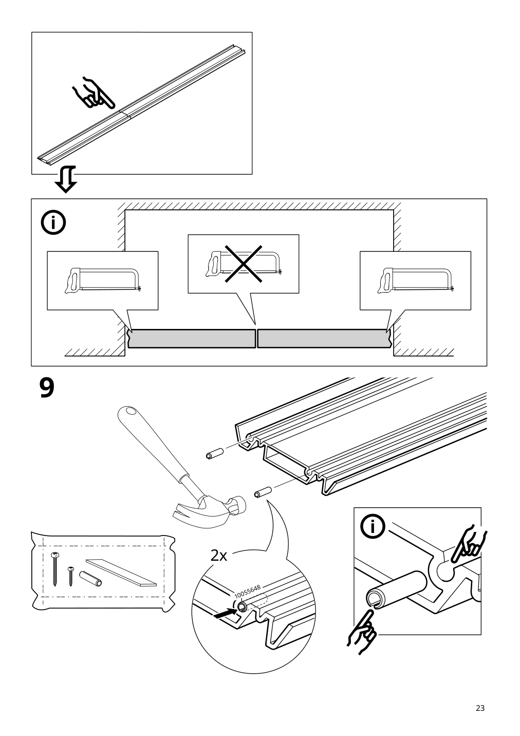 Assembly instructions for IKEA Skytta hardware pack for double track rail | Page 23 - IKEA SKYTTA / BOAXEL reach-in wardrobe with sliding door 395.160.07