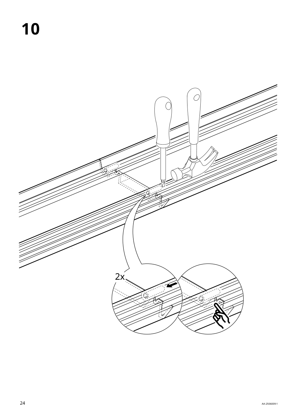 Assembly instructions for IKEA Skytta hardware pack for double track rail | Page 24 - IKEA SKYTTA / AURDAL reach-in wardrobe with sliding door 295.282.18