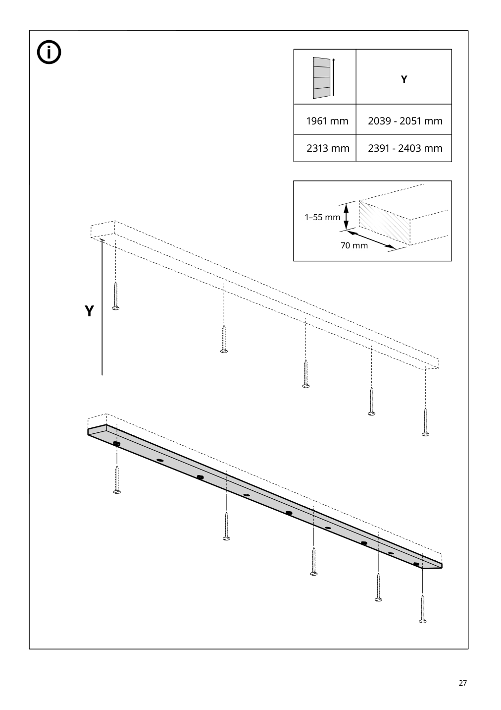 Assembly instructions for IKEA Skytta hardware pack for double track rail | Page 27 - IKEA SKYTTA / BOAXEL reach-in wardrobe with sliding door 395.160.07