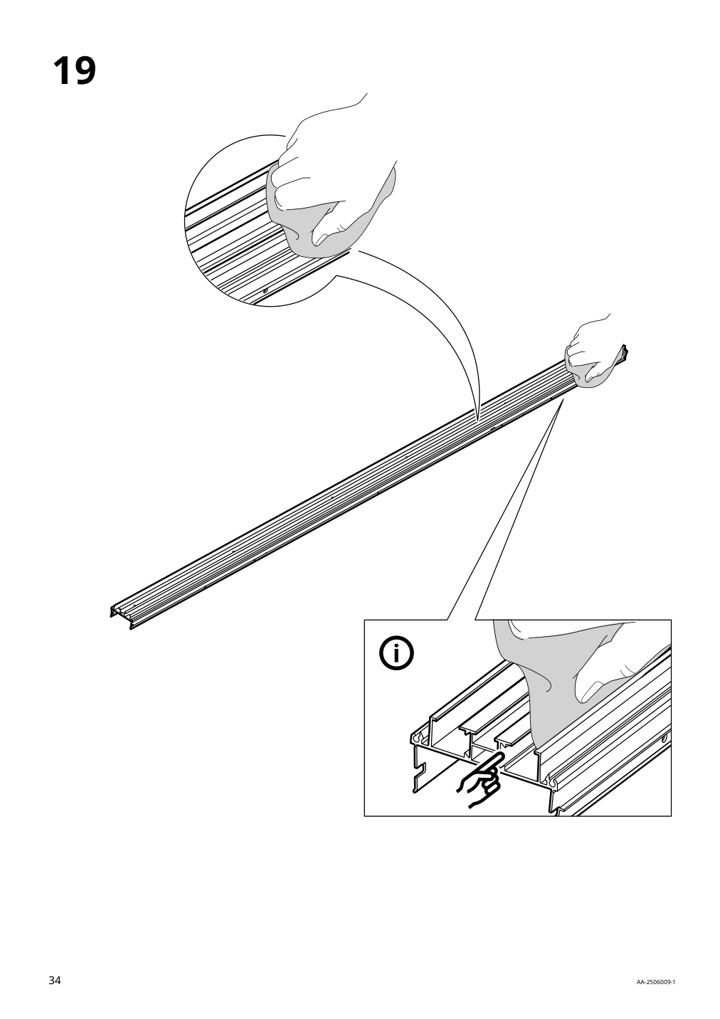 Assembly instructions for IKEA Skytta hardware pack for double track rail | Page 34 - IKEA SKYTTA / AURDAL reach-in wardrobe with sliding door 295.282.18