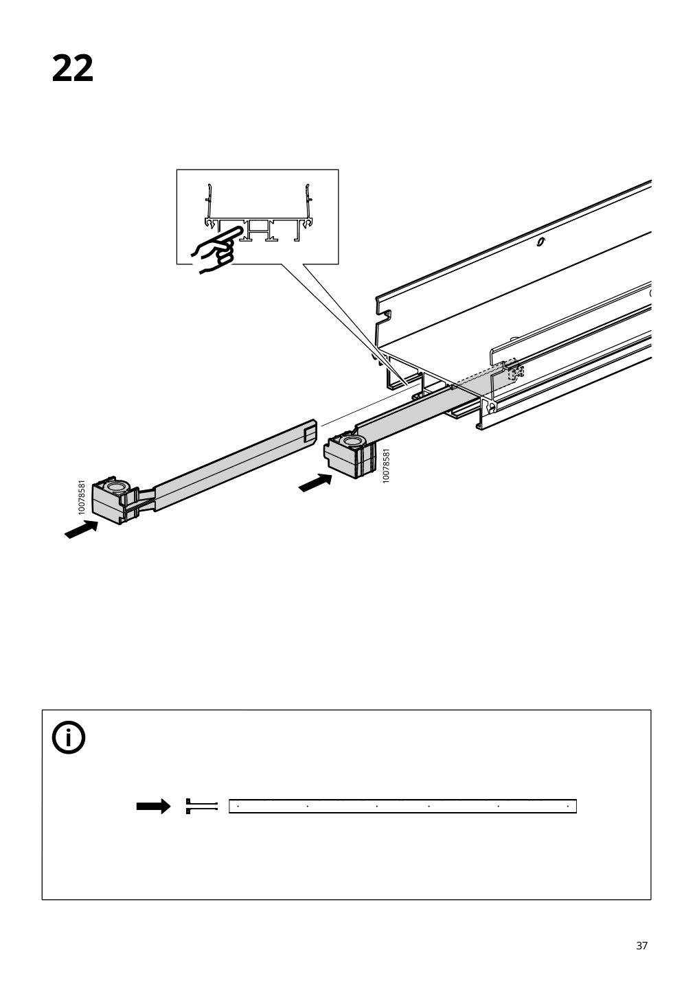 Assembly instructions for IKEA Skytta hardware pack for double track rail | Page 37 - IKEA SKYTTA / AURDAL reach-in wardrobe with sliding door 695.525.36