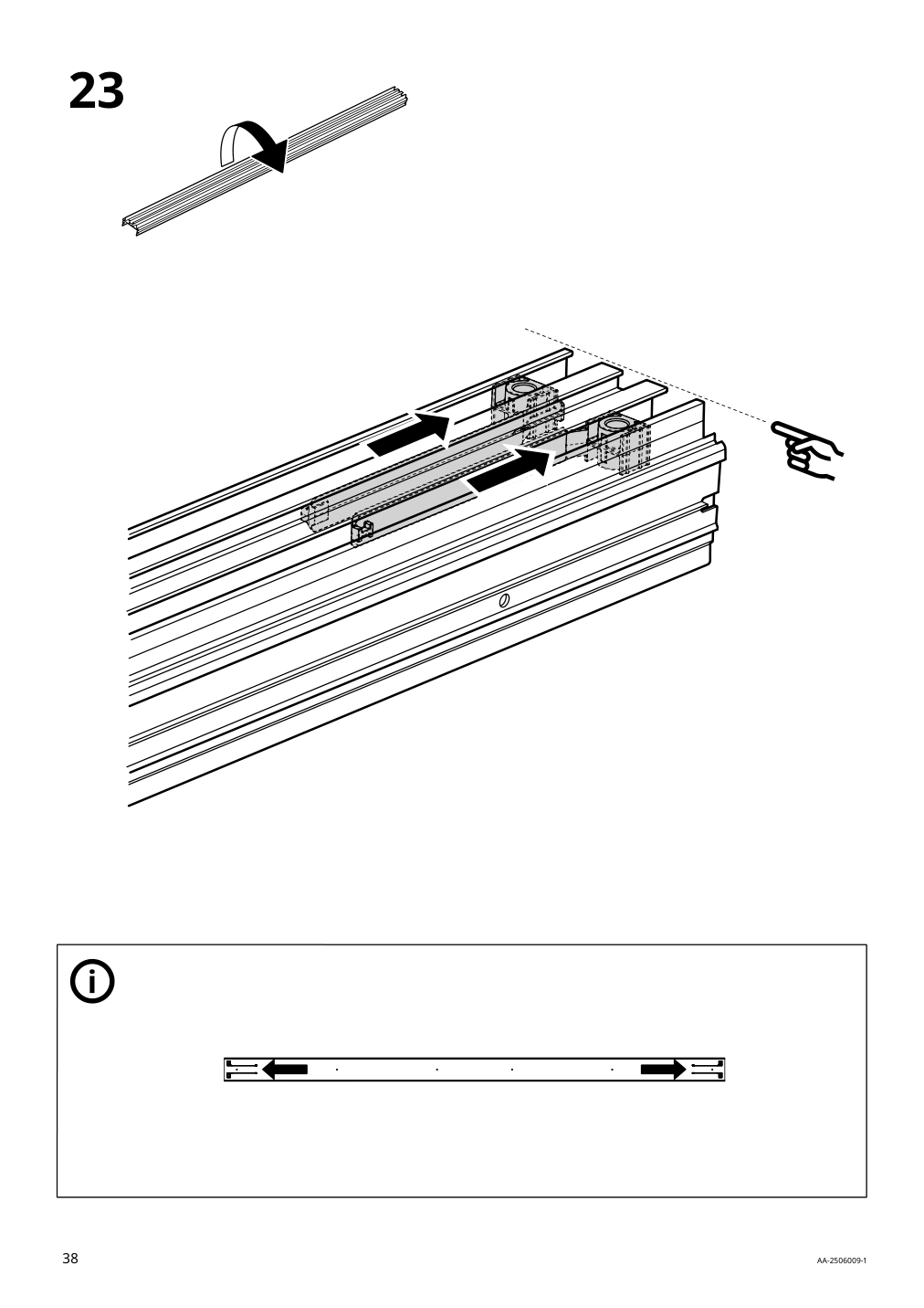 Assembly instructions for IKEA Skytta hardware pack for double track rail | Page 38 - IKEA SKYTTA / BOAXEL reach-in wardrobe with sliding door 395.160.07