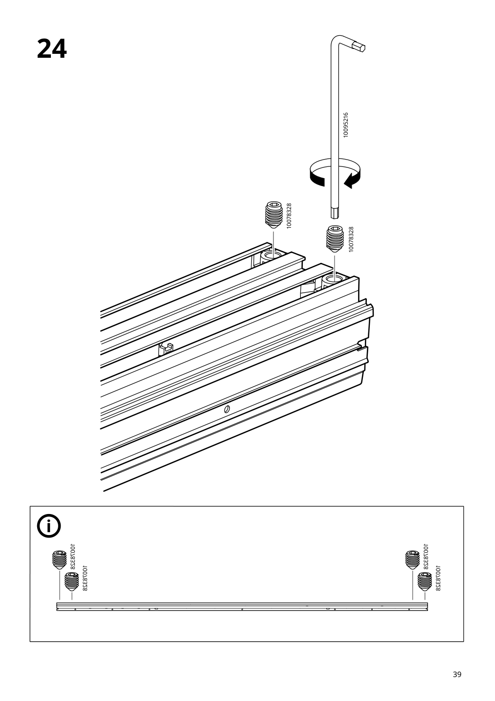 Assembly instructions for IKEA Skytta hardware pack for double track rail | Page 39 - IKEA SKYTTA / BOAXEL reach-in wardrobe with sliding door 395.160.07