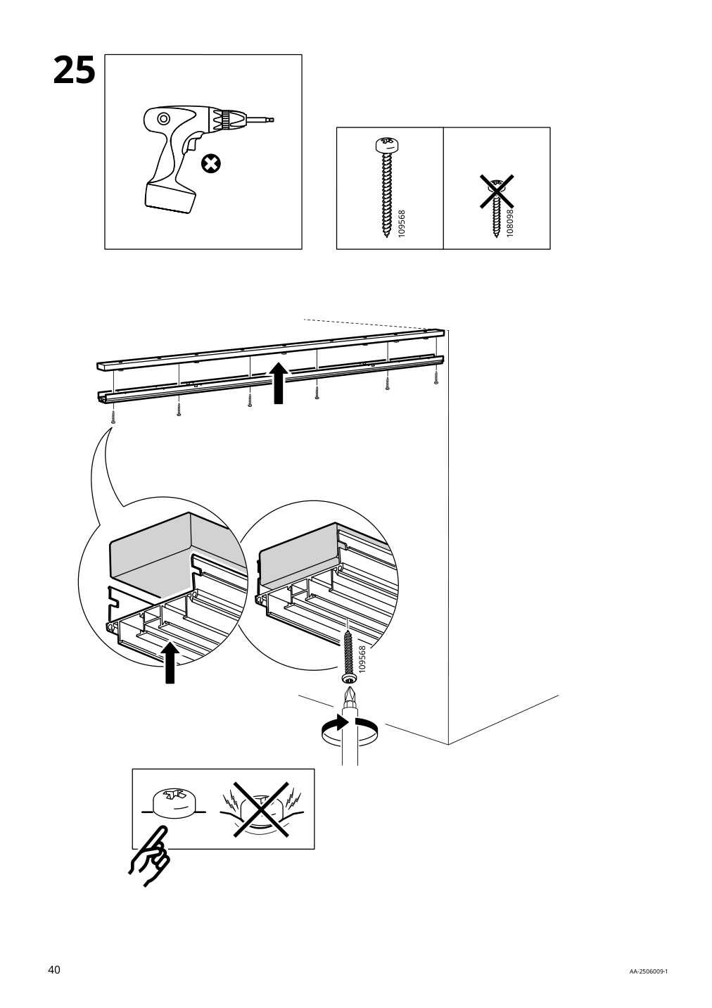 Assembly instructions for IKEA Skytta hardware pack for double track rail | Page 40 - IKEA SKYTTA / AURDAL walk-in wardrobe with sliding doors 795.147.37