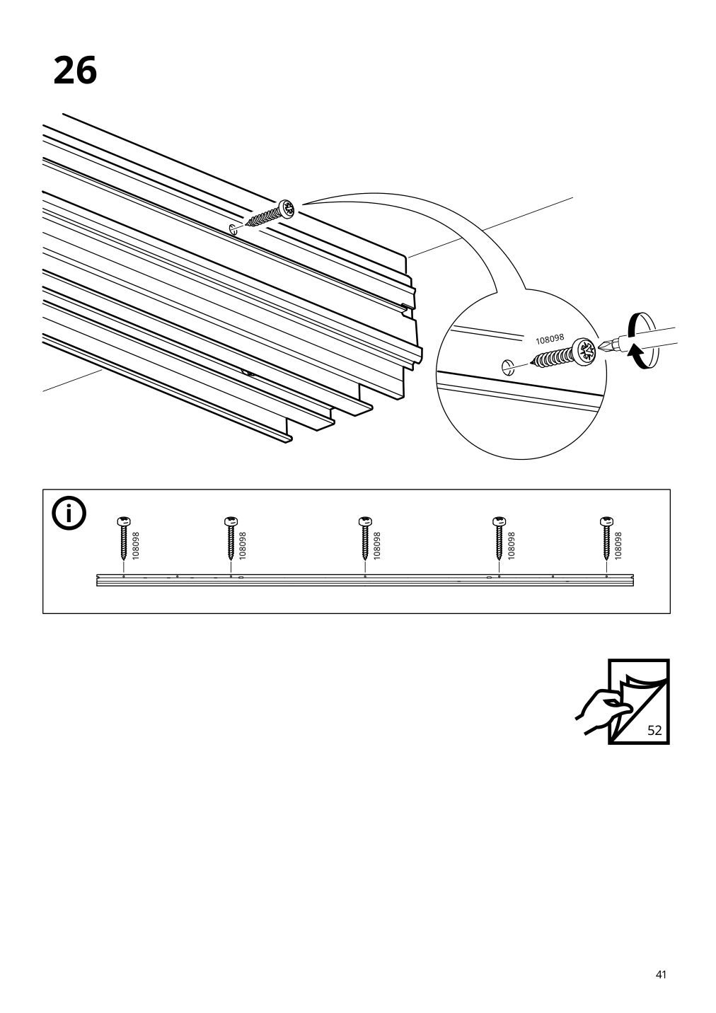 Assembly instructions for IKEA Skytta hardware pack for double track rail | Page 41 - IKEA SKYTTA / BOAXEL reach-in wardrobe with sliding door 395.160.07