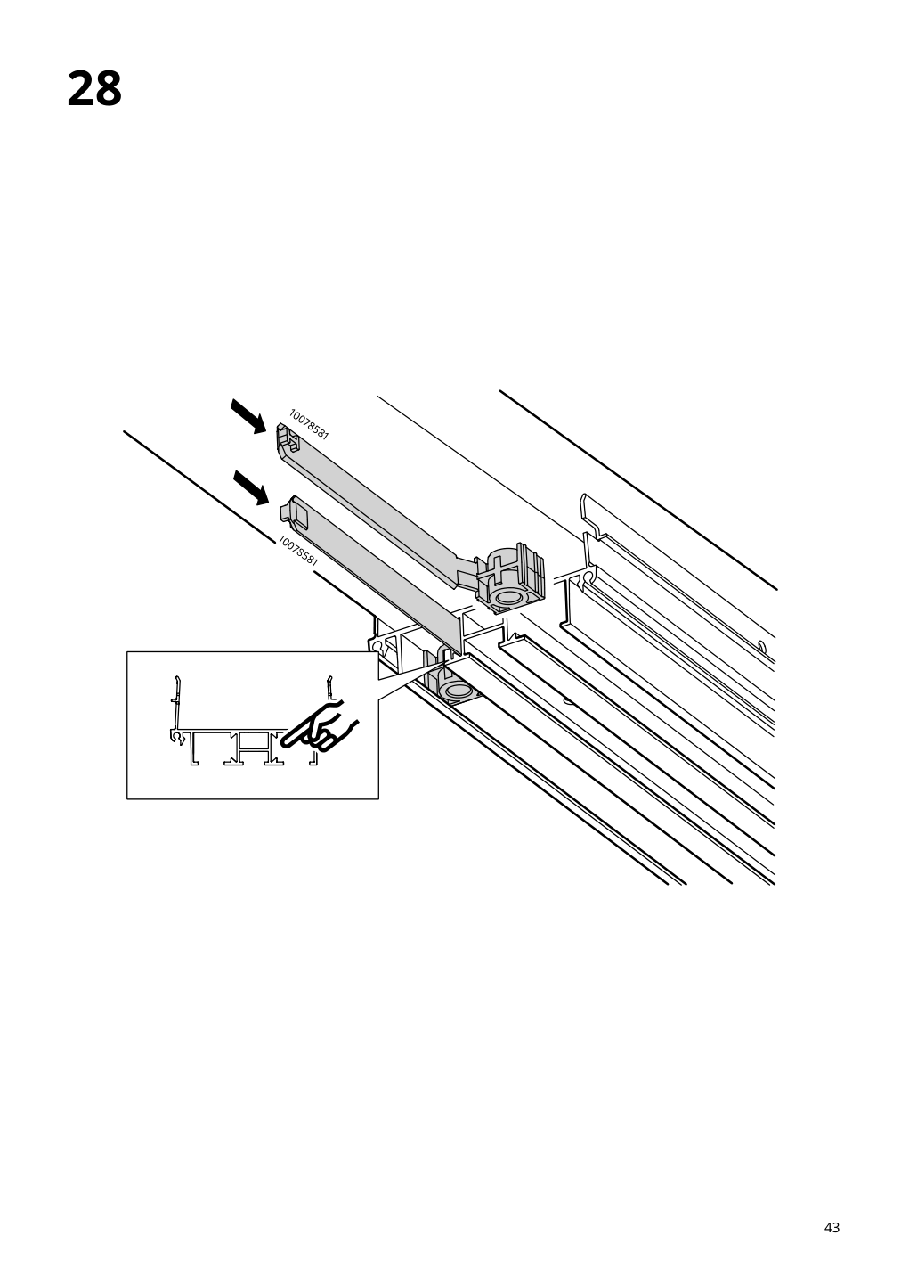 Assembly instructions for IKEA Skytta hardware pack for double track rail | Page 43 - IKEA SKYTTA / AURDAL reach-in wardrobe with sliding door 695.525.36