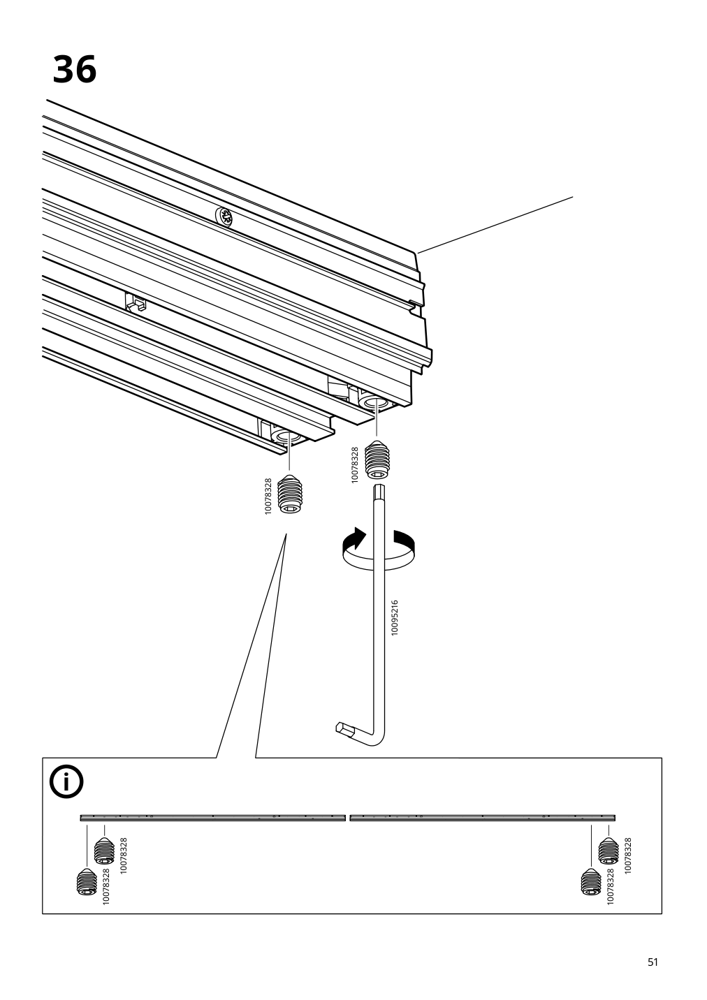 Assembly instructions for IKEA Skytta hardware pack for double track rail | Page 51 - IKEA SKYTTA / BOAXEL reach-in wardrobe with sliding door 395.160.07