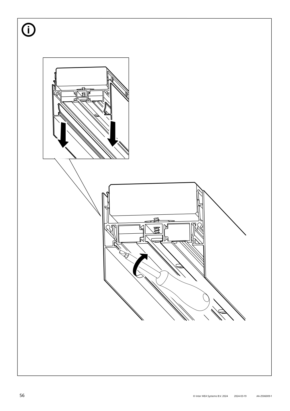 Assembly instructions for IKEA Skytta hardware pack for double track rail | Page 56 - IKEA SKYTTA / BOAXEL reach-in wardrobe with sliding door 395.160.07