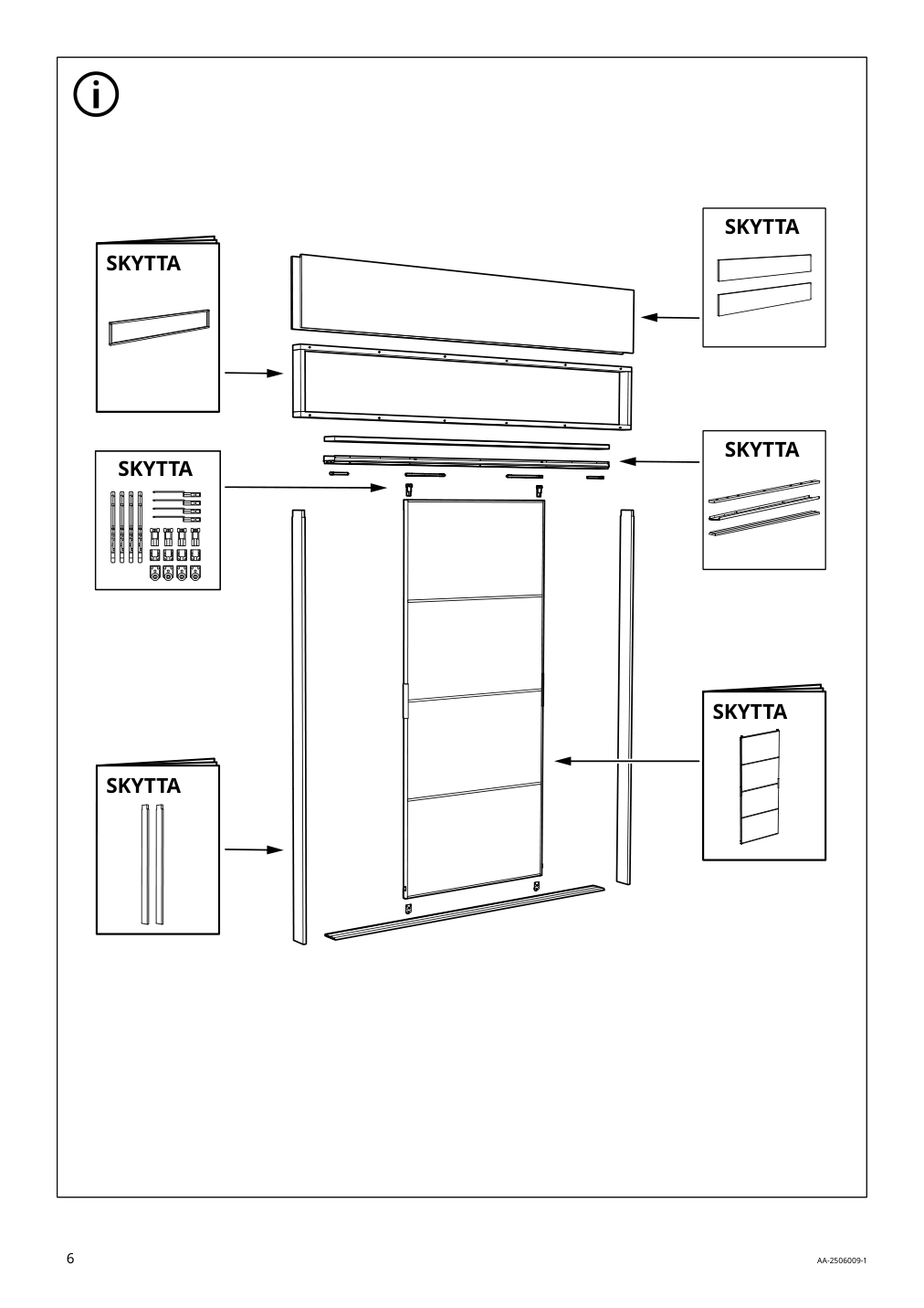 Assembly instructions for IKEA Skytta hardware pack for double track rail | Page 6 - IKEA SKYTTA / AURDAL walk-in wardrobe with sliding doors 795.147.37