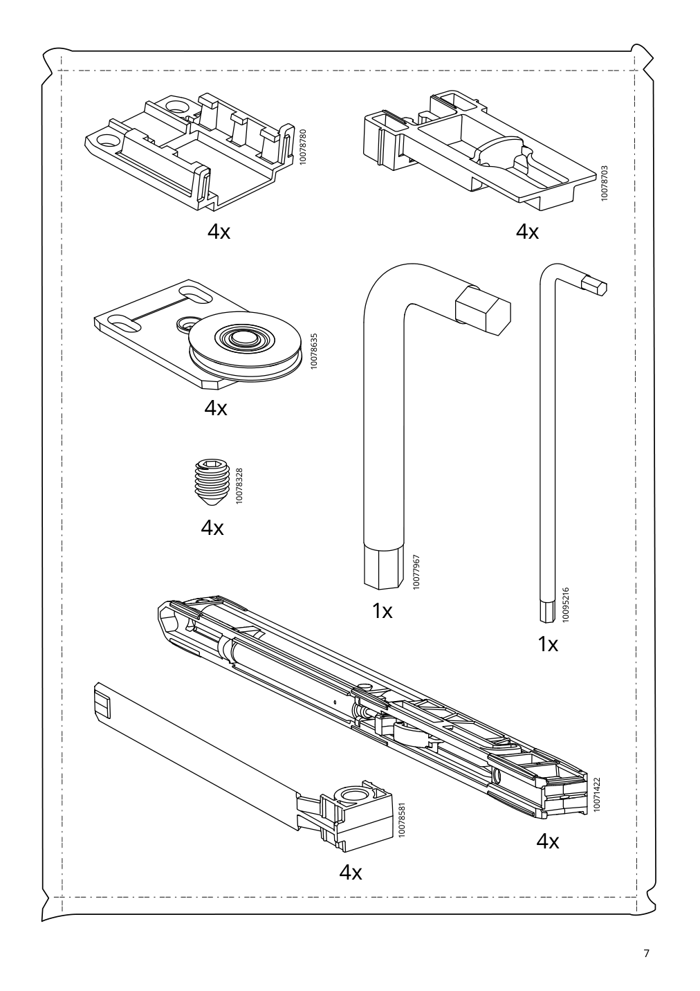 Assembly instructions for IKEA Skytta hardware pack for double track rail | Page 7 - IKEA SKYTTA / AURDAL reach-in wardrobe with sliding door 295.282.18