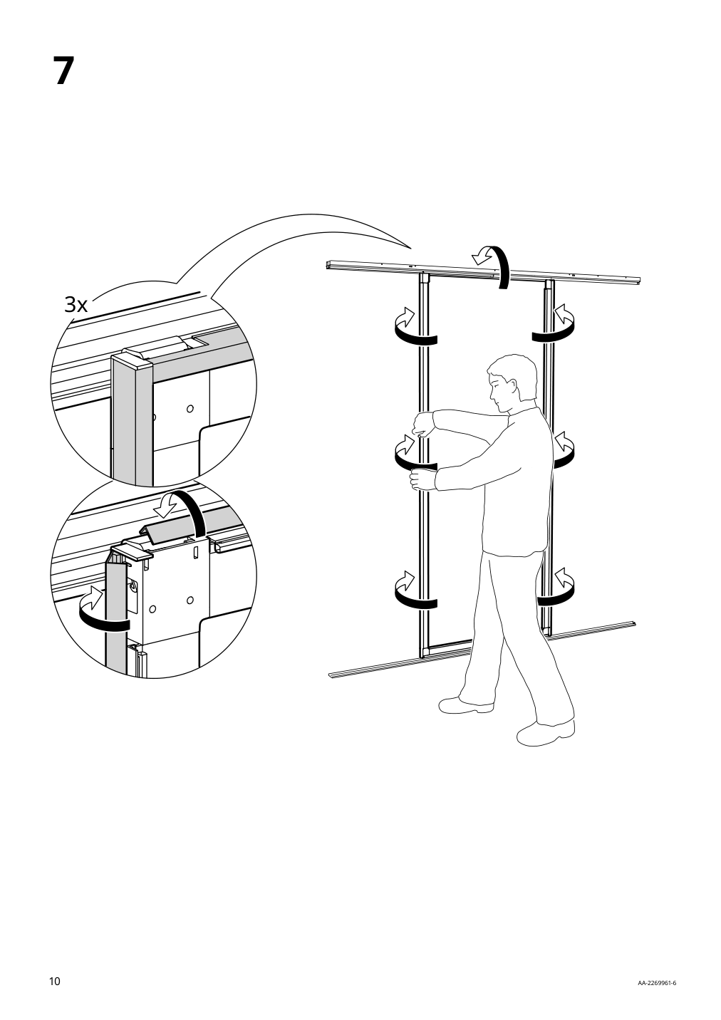 Assembly instructions for IKEA Skytta sliding door frame aluminum | Page 10 - IKEA SKYTTA / BOAXEL walk-in wardrobe with sliding doors 995.161.08