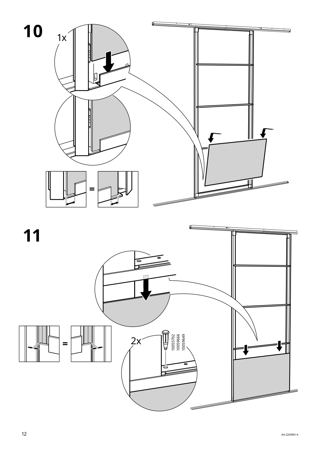 Assembly instructions for IKEA Skytta sliding door frame aluminum | Page 12 - IKEA SKYTTA / BOAXEL walk-in wardrobe with sliding doors 995.161.08