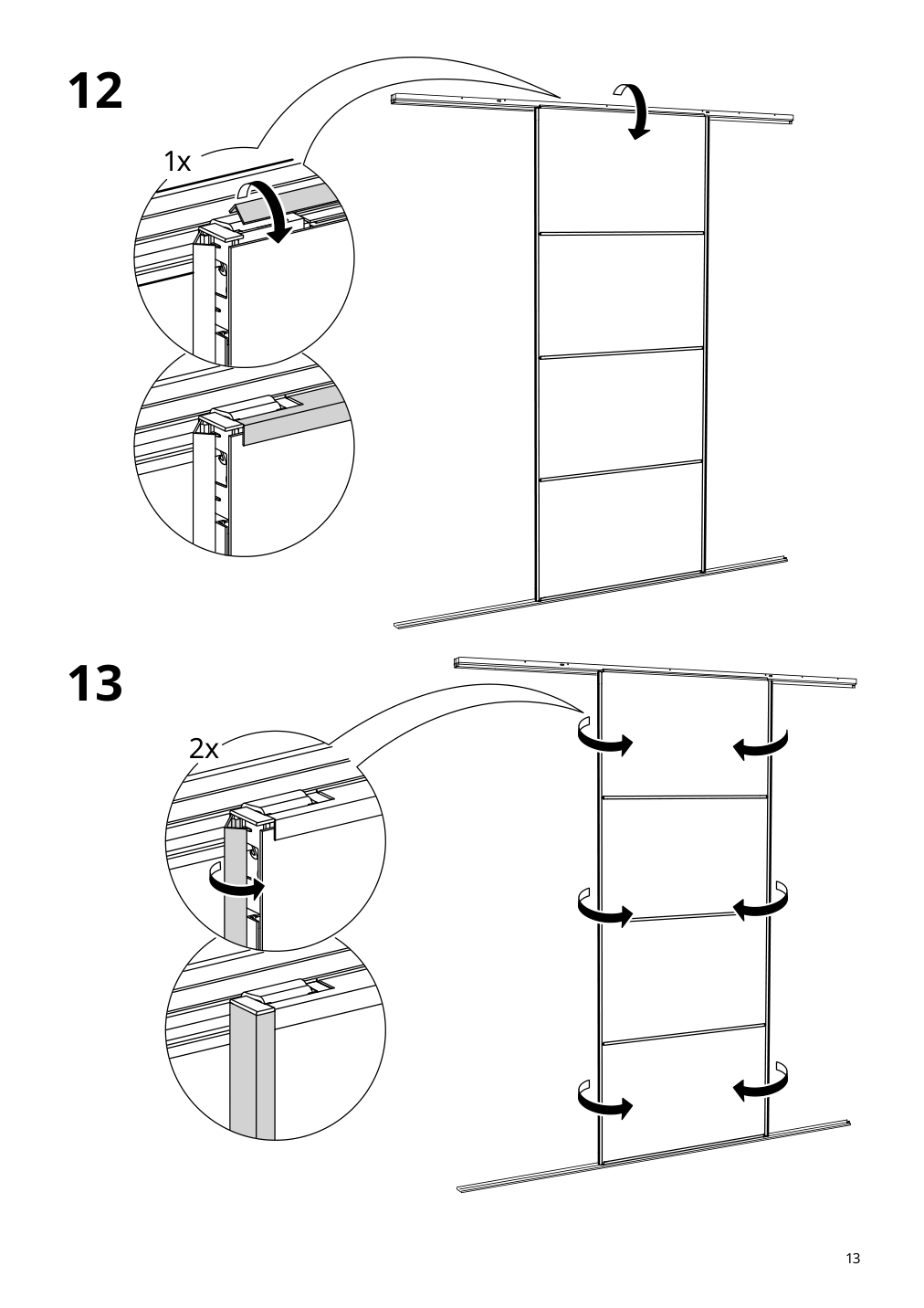 Assembly instructions for IKEA Skytta sliding door frame aluminum | Page 13 - IKEA SKYTTA / BOAXEL walk-in wardrobe with sliding doors 995.161.08