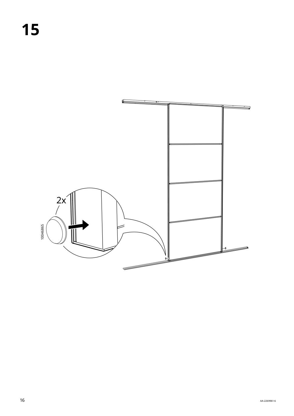 Assembly instructions for IKEA Skytta sliding door frame aluminum | Page 16 - IKEA SKYTTA / BOAXEL walk-in wardrobe with sliding doors 995.161.08