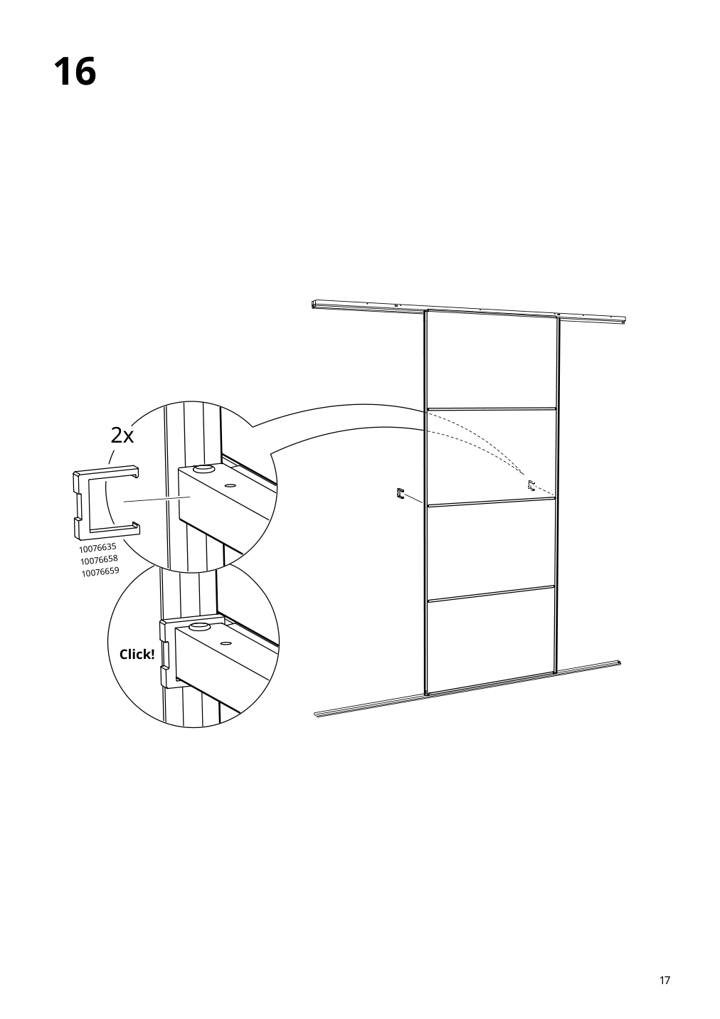 Assembly instructions for IKEA Skytta sliding door frame aluminum | Page 17 - IKEA SKYTTA / BOAXEL walk-in wardrobe with sliding doors 995.161.08